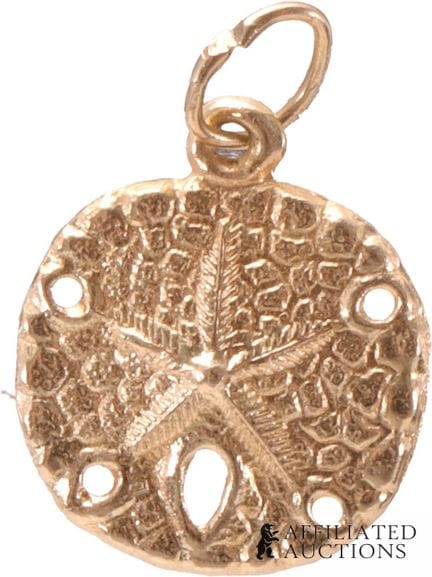 Pendentif en forme de dollar des sables, or jaune 