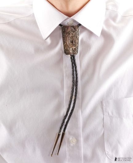 Cravate bolo « Kokopelli » en argent sterling 925.