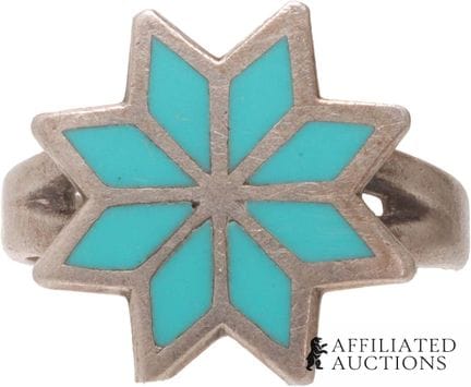 Bague en argent et turquoise, taille 4,25 – Bell T