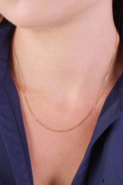 Collier à chaîne maille carrée en or 14 carats de 
