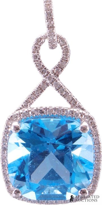 Pendentif en topaze et diamants de 5,85 carats, en