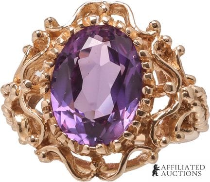 Bague de style brutaliste en or jaune 14 carats et