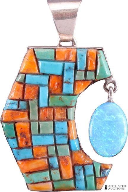.Pendentif en argent sterling 925 avec turquoise e