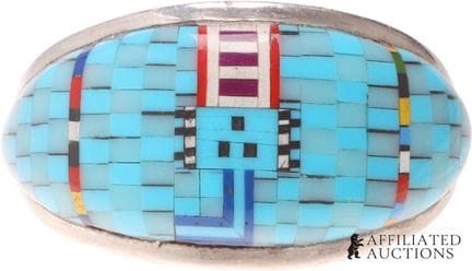 Bague en argent sterling 925 avec micro-mosaïque d