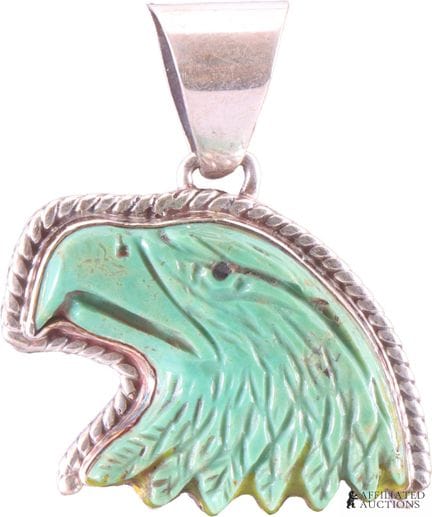 Pendentif aigle en argent sterling 925 et turquois