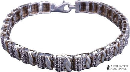 Bracelet à maillons rectangulaires en argent sterl