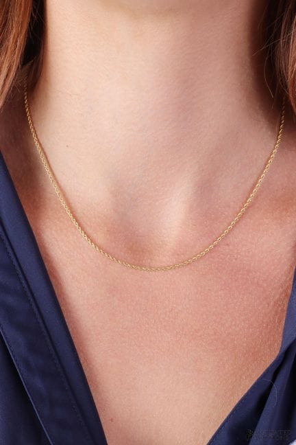 Collier à chaîne torsadée en or jaune 10 carats  C