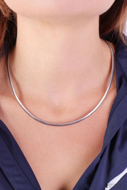 Collier à chaîne oméga en argent sterling 925. Col