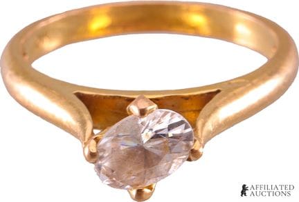 Bague en or 21 carats avec diamant synthétique de 