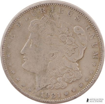 Pièce de 1 dollar Morgan 1921-S, 90 % d'argent  Un