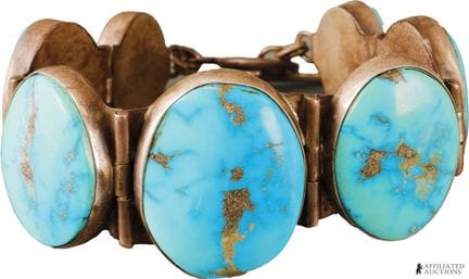 Bracelet en argent sterling .925 et turquoise  Un 