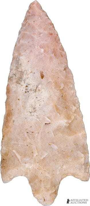 Pointe de flèche archaïque à tige en chert rose de