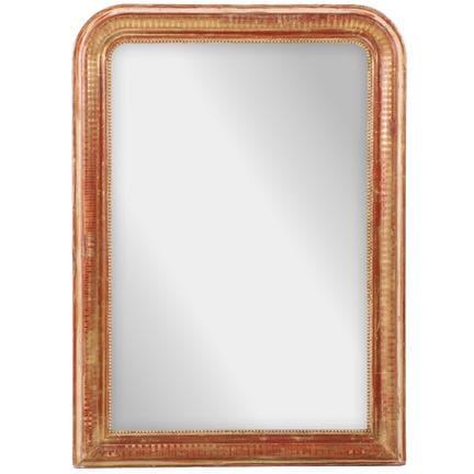 Miroir français Louis-Philippe en bois doré de 50"