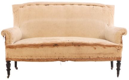 CANAPÉ REMBOURRÉ NAPOLÉON III, VERS 1860, REPOSANT