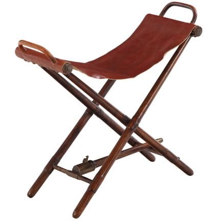 TABOURET DE CHASSE PLIANT DU XIXe SIÈCLE EN BOIS E