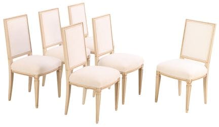 SIX CHAISES DE SALLE À MANGER DE STYLE DIRECTOIRE 