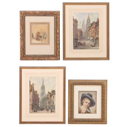 4 TABLEAUX, DONT DEUX SCÈNES URBAINES DE PAUL BRAD