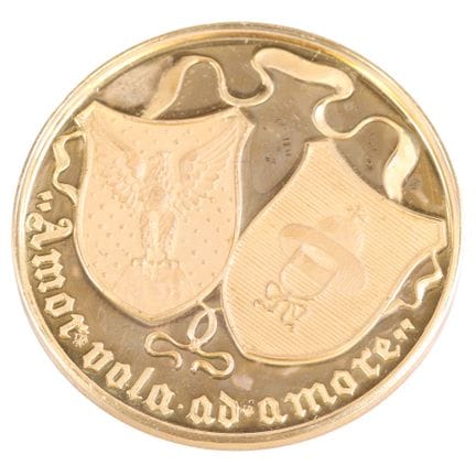 PIÈCE EN OR 14 CARATS, GIVLIETTA E ROMEO, AMOR VOL