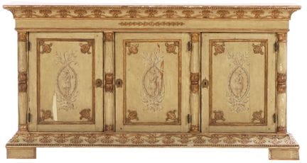 BUFFET DE STYLE EMPIRE ITALIEN EN BOIS SCULPTÉ ET 
