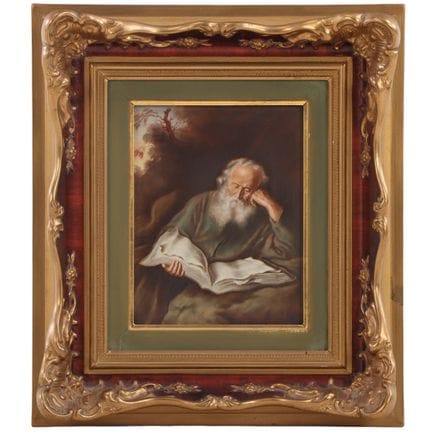 PLAQUE EN PORCELAINE ROSENTHAL « L'ERMITE », PEINT