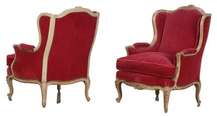 PAIRE DE FAUTEUILS BERGÈRES FRANÇAIS DE STYLE LOUI