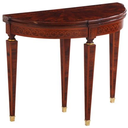 KONSOLTISCH AUS ROSENHOLZ MIT INTARSIEN UND KLAPPB