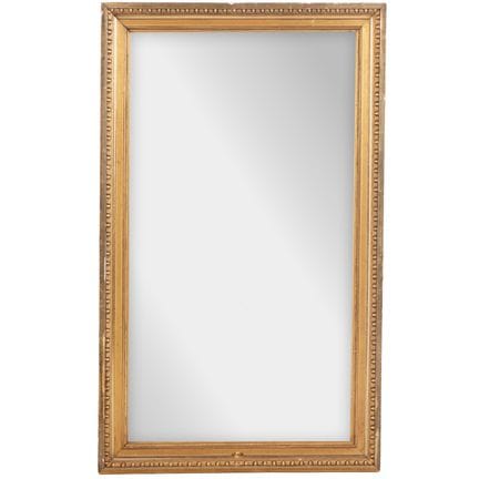 MIROIR FRANÇAIS RECTANGULAIRE EN BOIS DORÉ AVEC MO