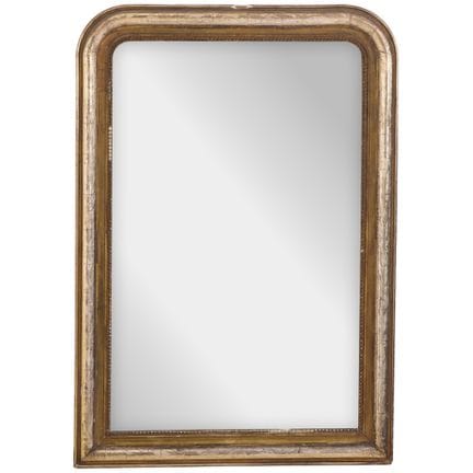 Miroir français Louis-Philippe en argent doré, 47"