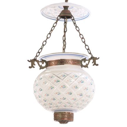 LANTERNE EN VERRE DÉCORÉE À LA PEINTURE FRANÇAISE,