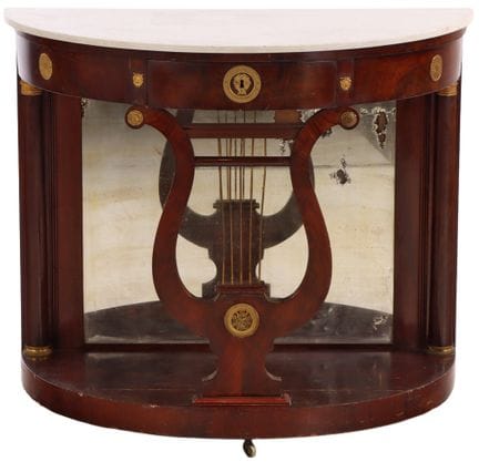 TABLE CONSOLE DEMI-LUNE DE STYLE EMPIRE FRANÇAIS E