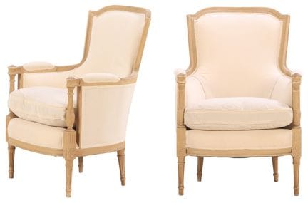 PAIRE DE FAUTEUILS BERGÈRE DE STYLE DIRECTOIRE FRA
