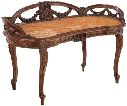 PETIT BANC À DOSSIER EN OSSE DE STYLE LOUIS XV, VE