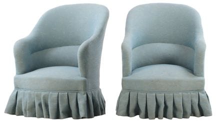 PAIRE DE FAUTEUILS DE SALON FRANÇAIS REMBOURRÉS ET
