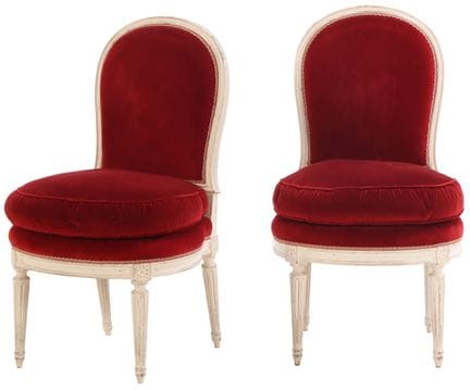 PAIRE DE CHAISES D'APPOINT FRANÇAISES PEINTES DE S