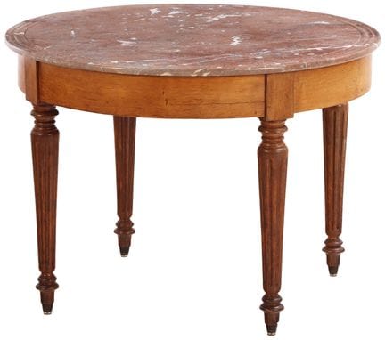 MESA DE CENTRO DE ROBLE FRANCÉS CON TABLERO DE MÁR