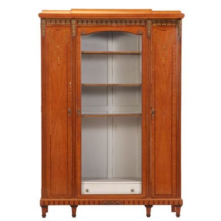 ARMOIRE OU BIBLIOTHÈQUE À TROIS PORTES EN BOIS DE 