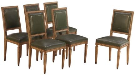 SIX CHAISES DE SALLE À MANGER PEINTES DE STYLE LOU