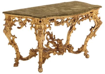 SOMPTUEUSE CONSOLE ITALIENNE DU XIXe SIÈCLE EN BOI