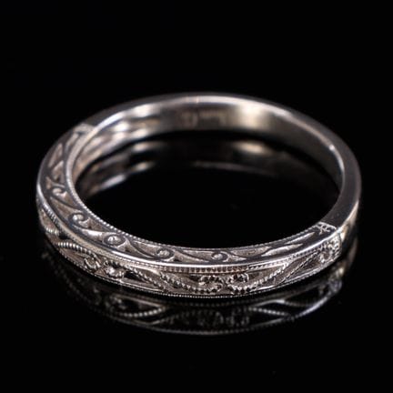ALLIANCE EN OR BLANC 14 CARATS, TAILLE 5, AVEC CER