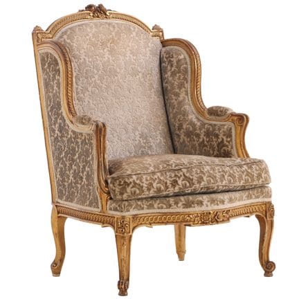 Fauteuil bergère français de style Louis XV en boi