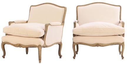 PAIRE DE FAUTEUILS « MARQUIS » DE STYLE LOUIS XV P
