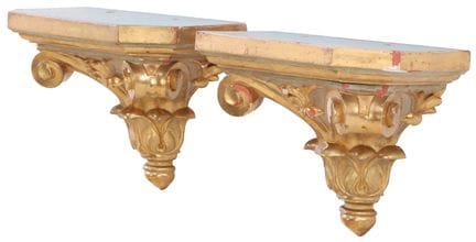 PAIRE D'ÉTAGÈRES NÉOCLASSIQUES ANCIENNES EN BOIS D