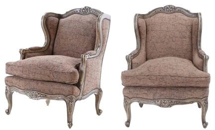 PAIRE DE FAUTEUILS BERGÈRE DE STYLE LOUIS XV, PEIN