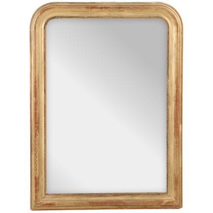 Miroir français Louis-Philippe en bois doré, 46", 
