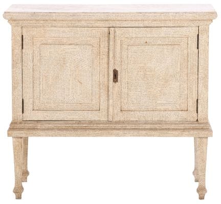 BUFFET À DEUX PORTES RECOUVERT DE PAPIER AVEC DES 