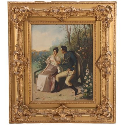 TABLEAU REPRÉSENTANT UN COUPLE D'AMOUREUX, HUILE S