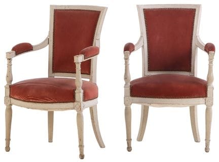 PAIRE DE FAUTEUILS FRANÇAIS DU DIRECTOIRE À ACCOUD