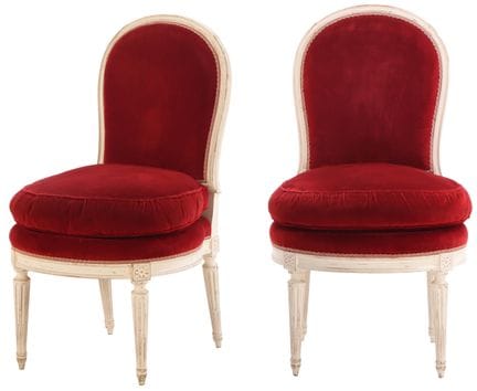 PAIRE DE CHAISES D'APPOINT FRANÇAISES PEINTES DE S