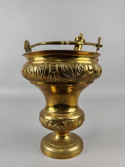 WEIHWASSERKÜBEL mit Weihwasserpinsel im neoklassiz