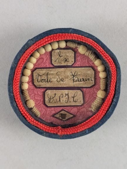 Medallón RELIQUARIO circular del Sudario de Turín,